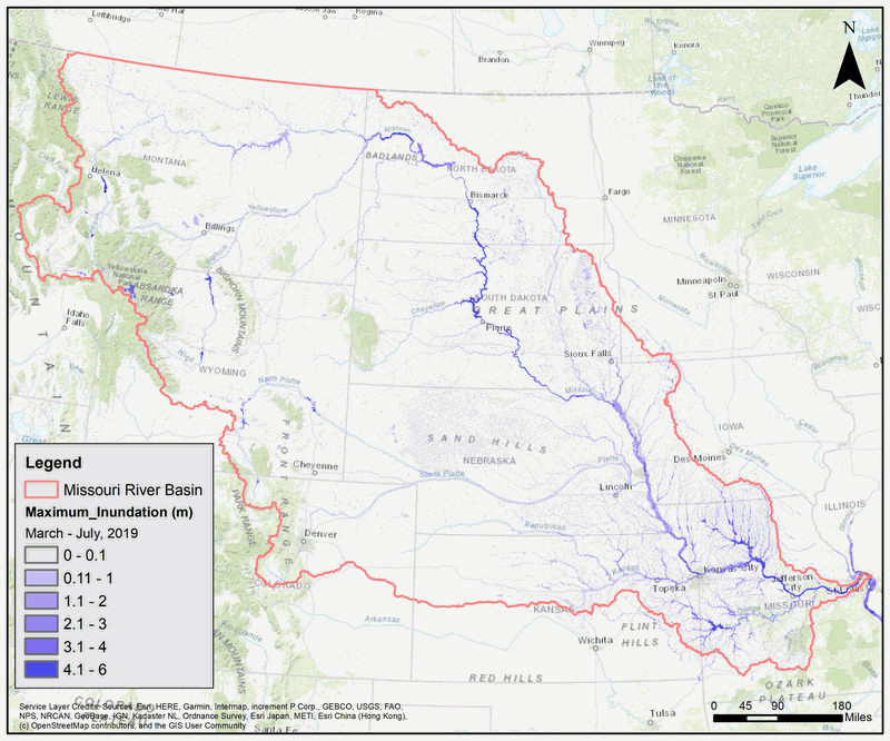 Large-scale flood extent